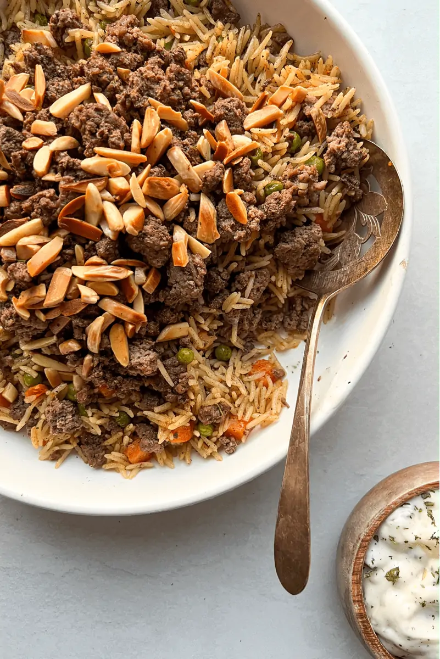 Ouze Rice topped with meat